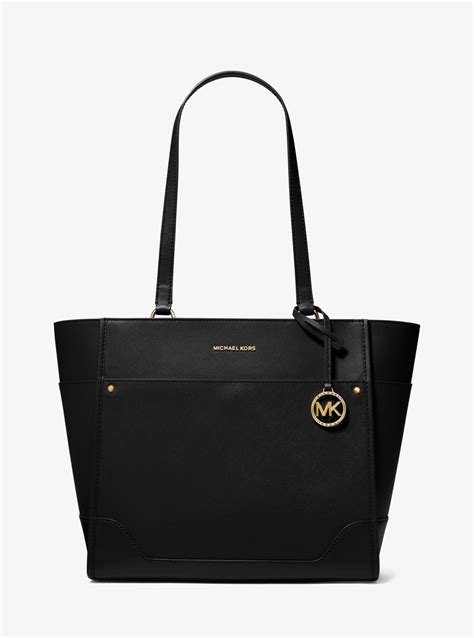 michael kors black and grey totes|Michael Kors harrison large tote.